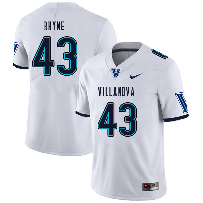 Men #43 Forrest Rhyne Villanova Wildcats College Football Jerseys Sale-White
